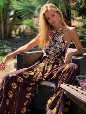 Free People Summer Soiree Halter Jumpsuit